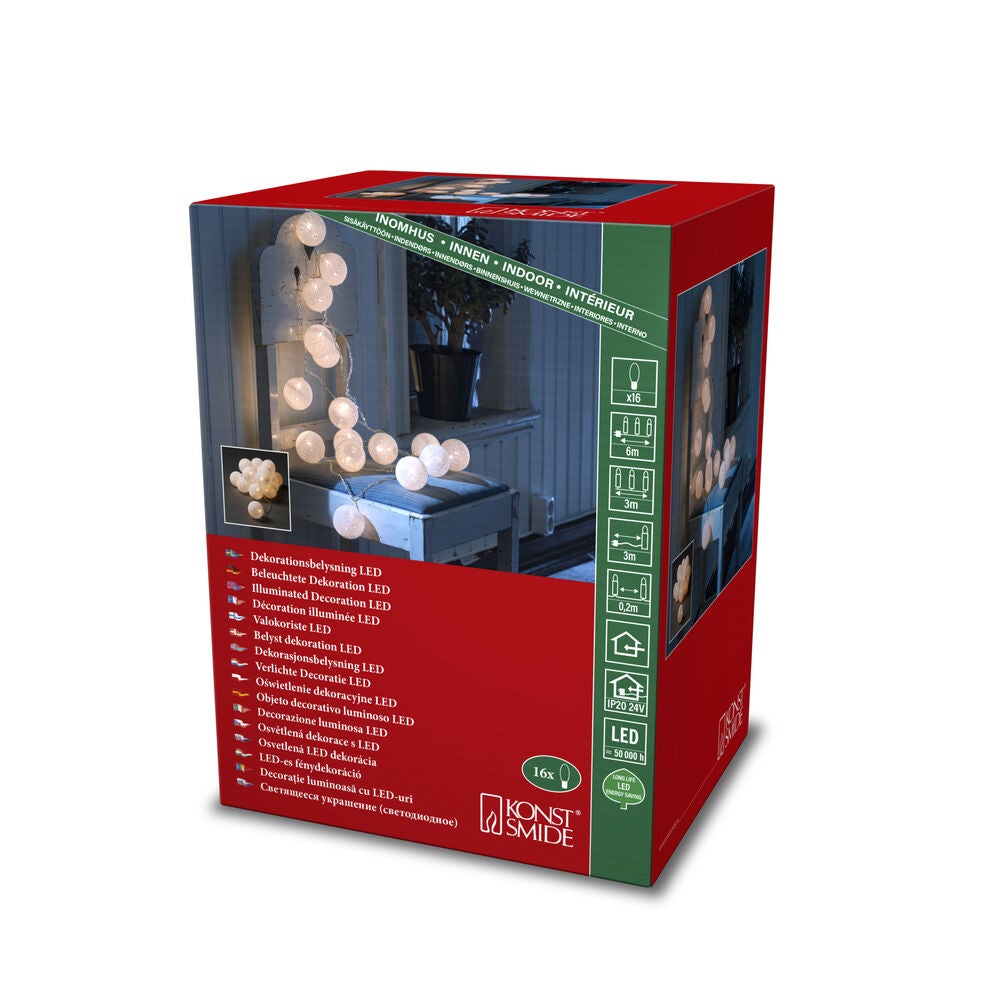 LED Dekolichterkette, weiss,