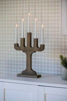 Elljusstake 5 ljus trä vit