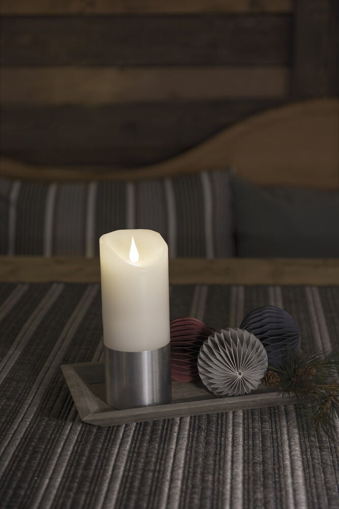 Vaxljus med silverfolie 17,5cm