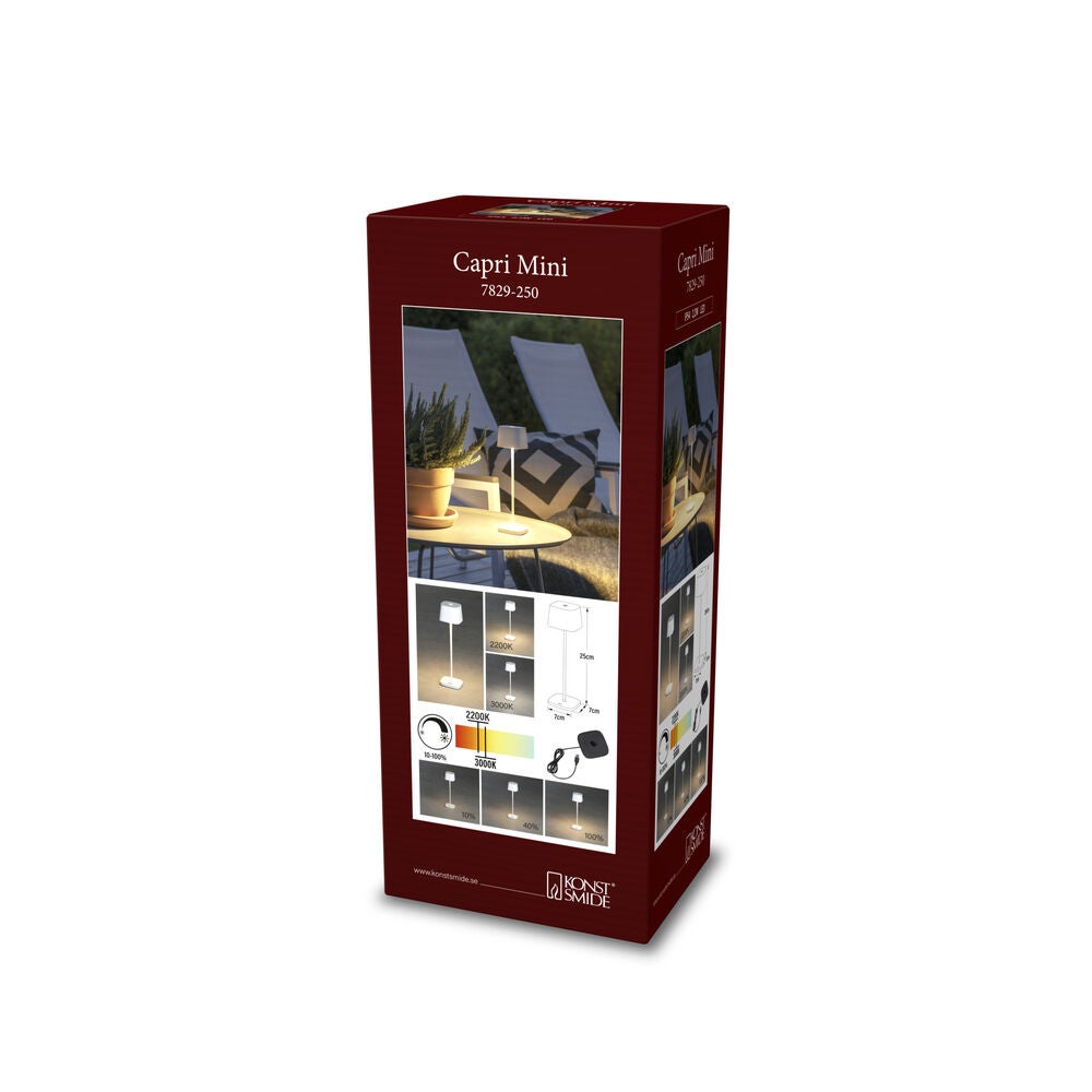 Capri mini bordslampa vit USB