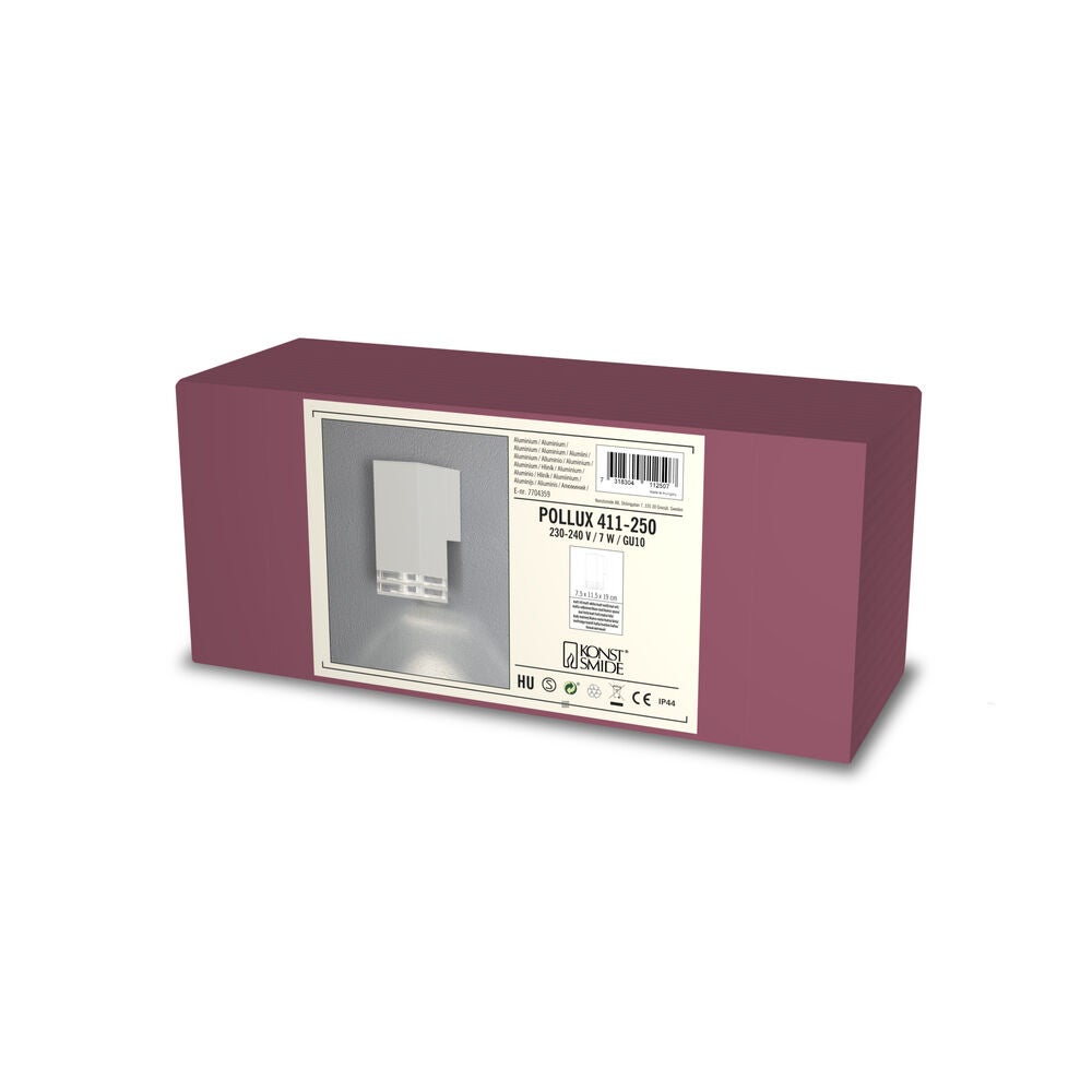 Pollux vägglykta GU10 vit