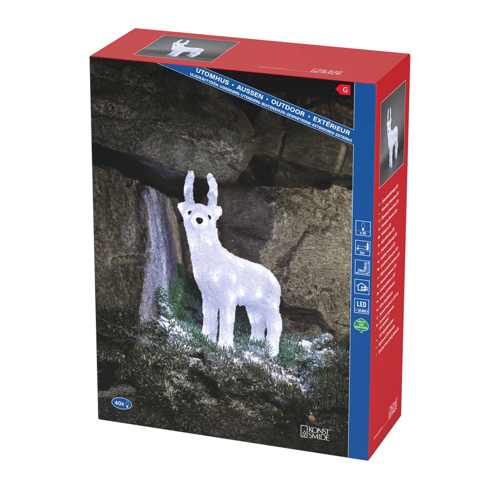 Acrylic reindeer 38cm, LED
