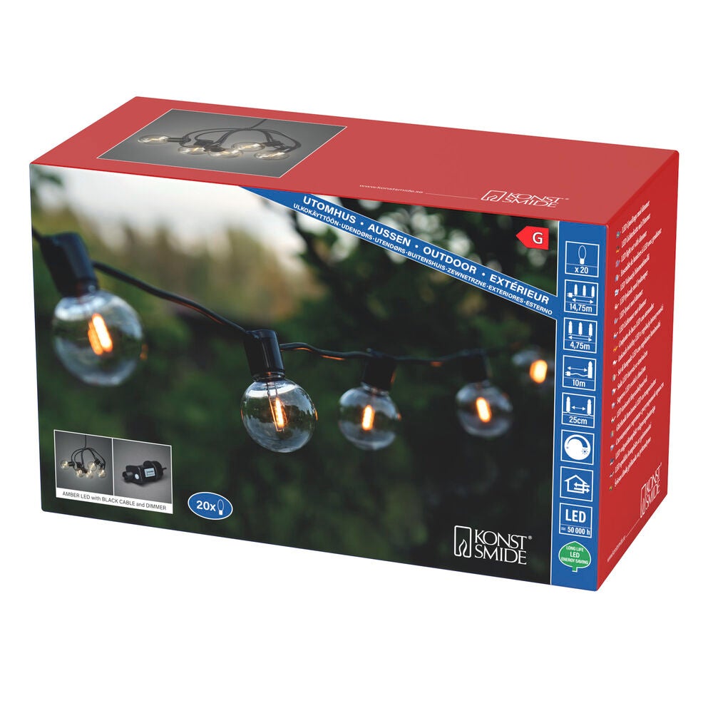LED Biergartenkette, runde 