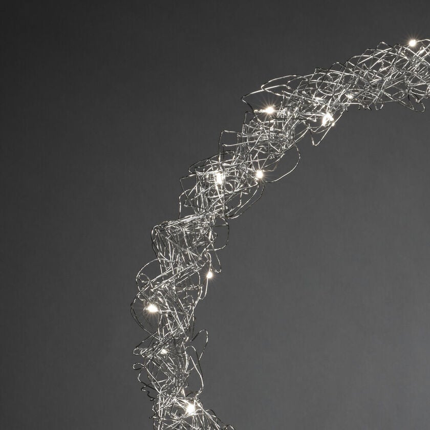 LED Metallkranz, silberf.,45cm