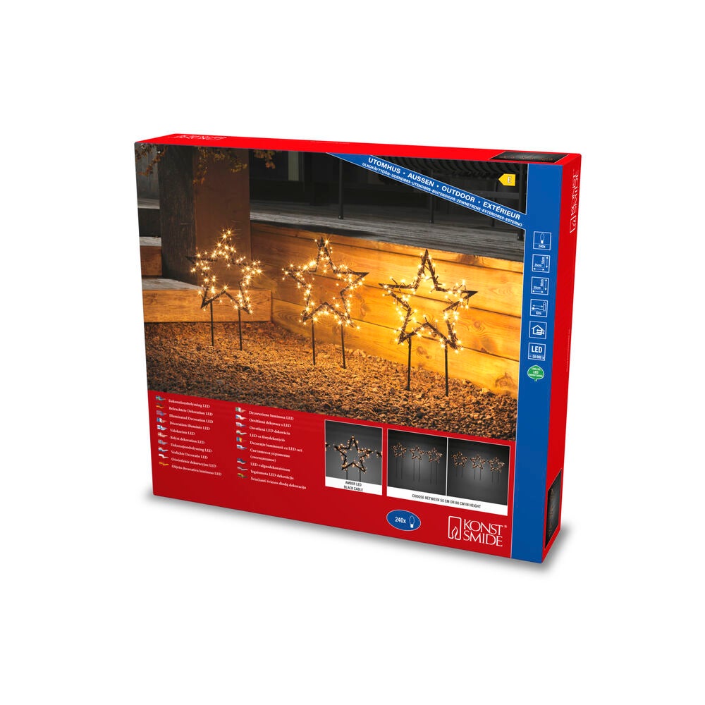 3xBlack met.star grd.stick LED