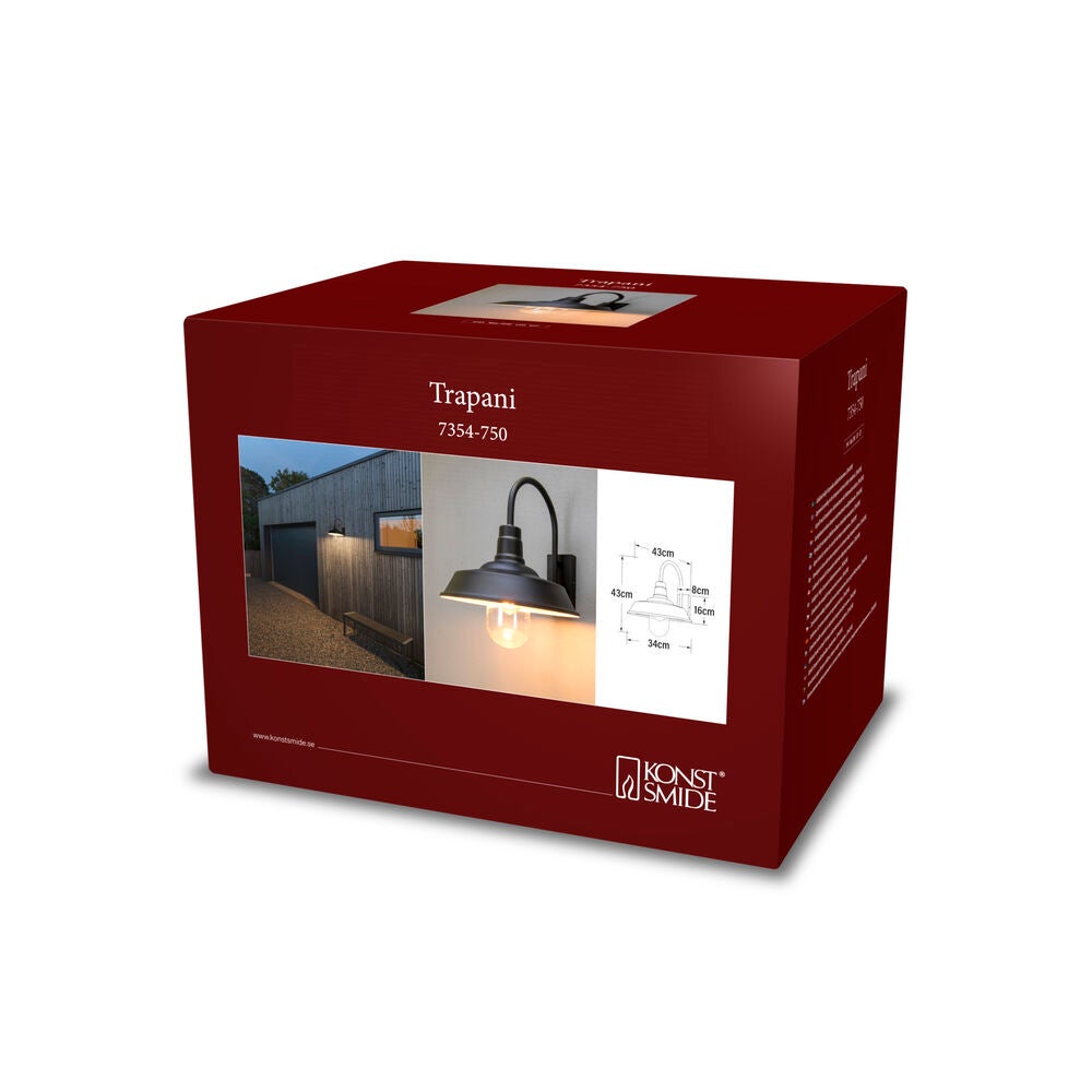 Trapani vägg E27 svart