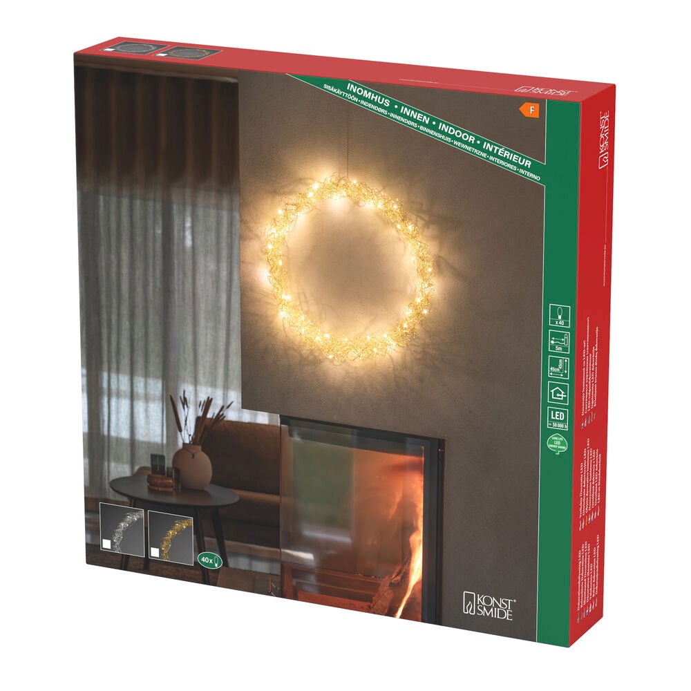 LED Metallkranz, silberf.,45cm