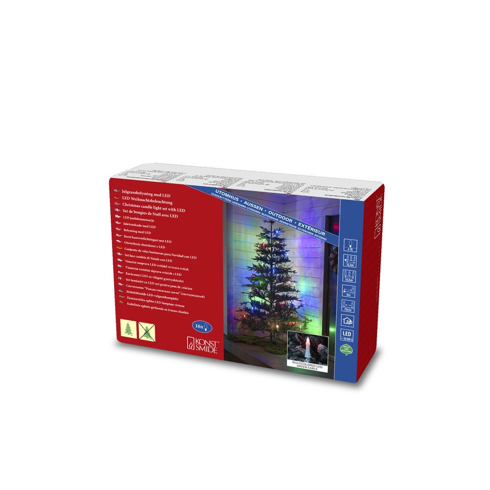 Julgransbelysning 16 LED ute