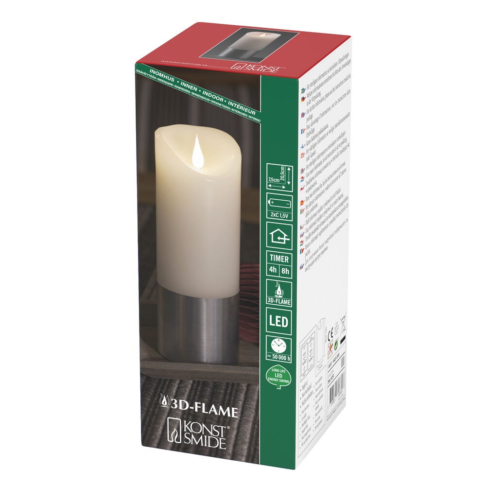 Vaxljus med silverfolie 20,5cm