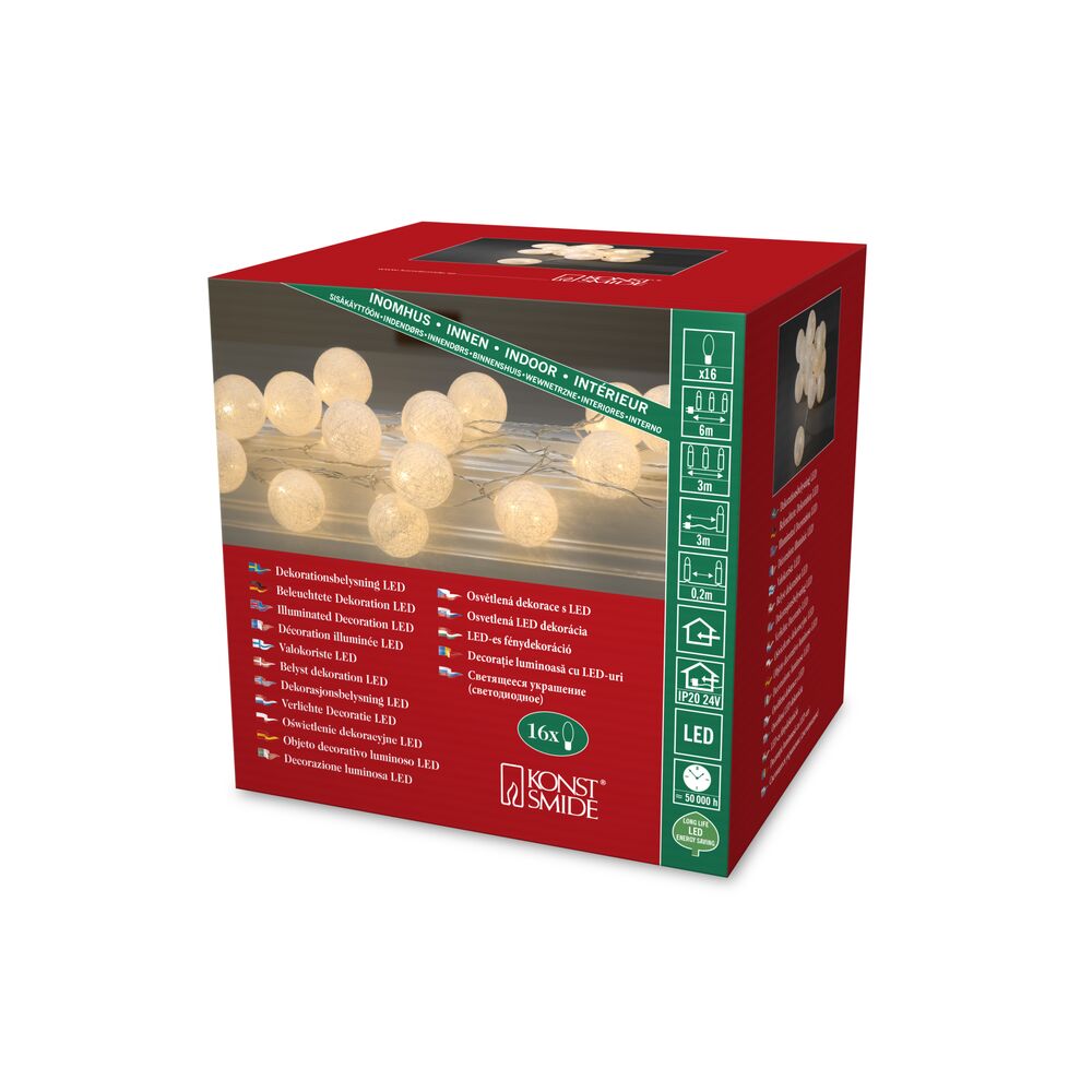 Light set, cotton balls, LED