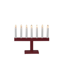 Candlestick wood 7bulbs, red