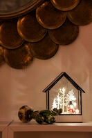 B/O Glass Lantern Wood Base