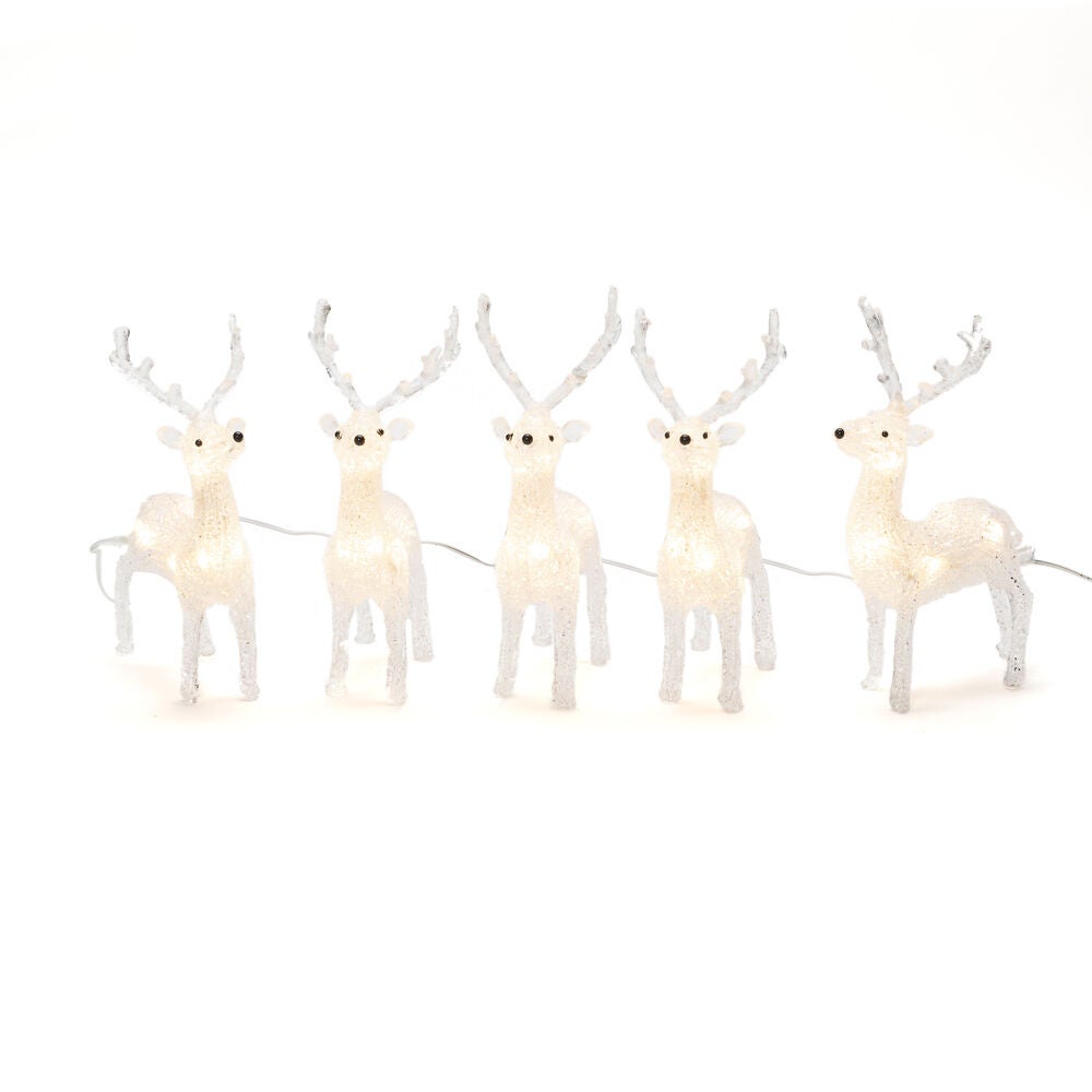 Acrylic Reindeer 5pcs/set, LED