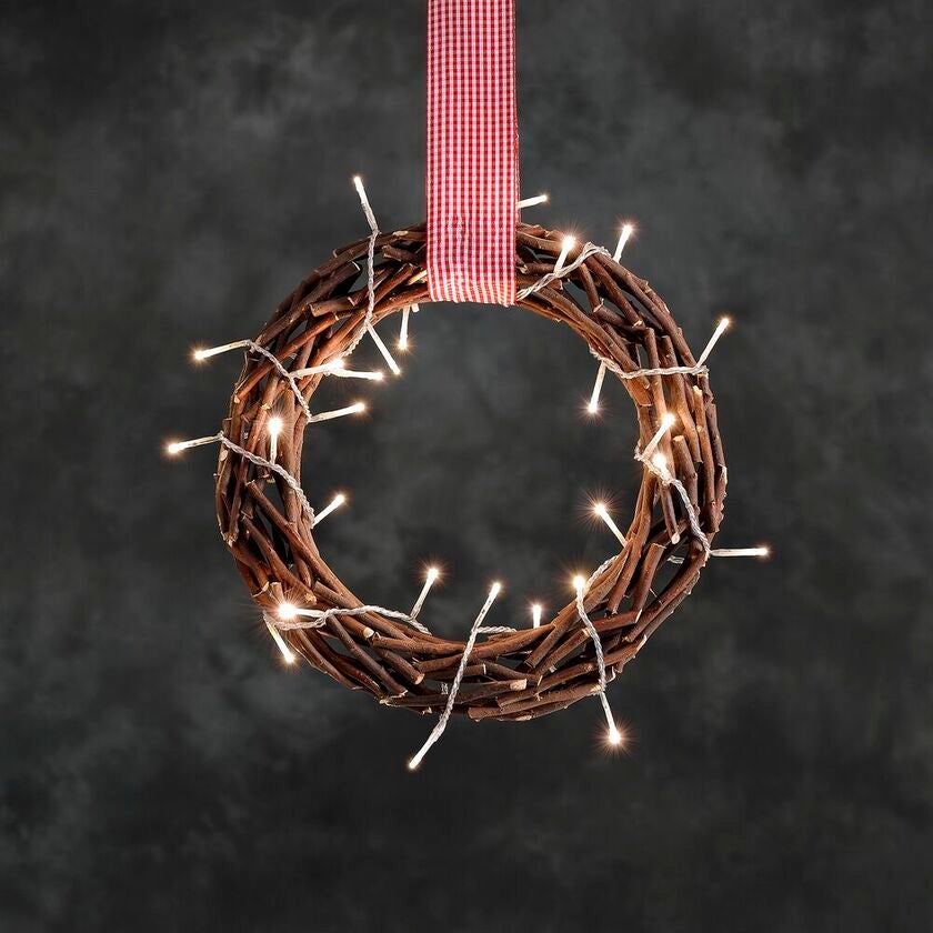 LED Holzsilhouette Kranz, brau