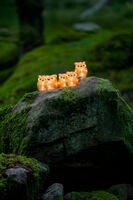 Akryl ugglefamilj 5/set 40LED