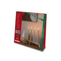 Elljusstake 4 ljus trä röd