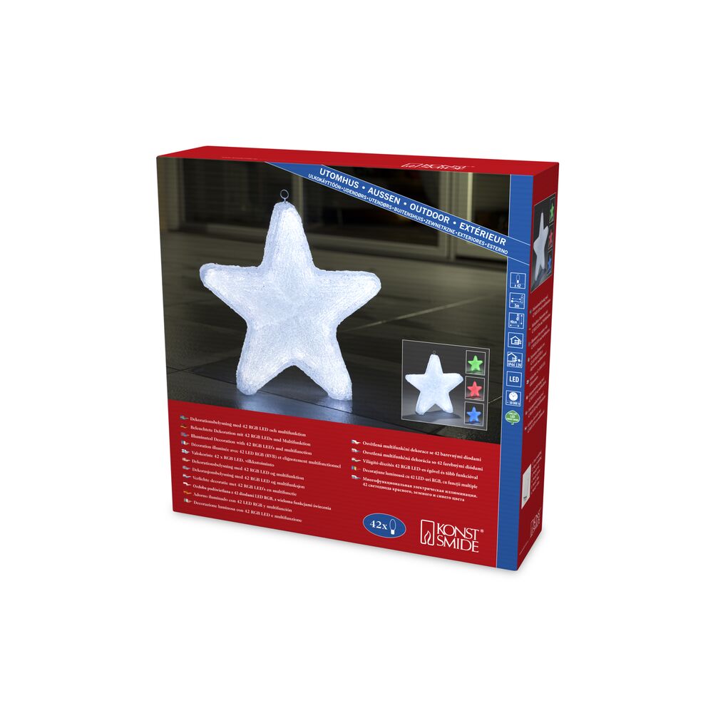 Acrylic star 5 point, 42 LED