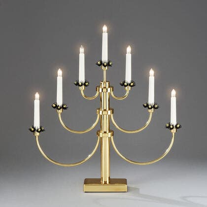 7 Bulb Metal Candlestick Brass