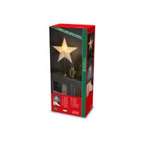 Pappersstjärna vit mässingsfot