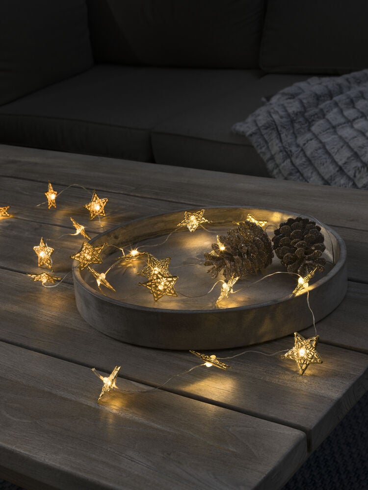 LED Dekolichterkette, goldene