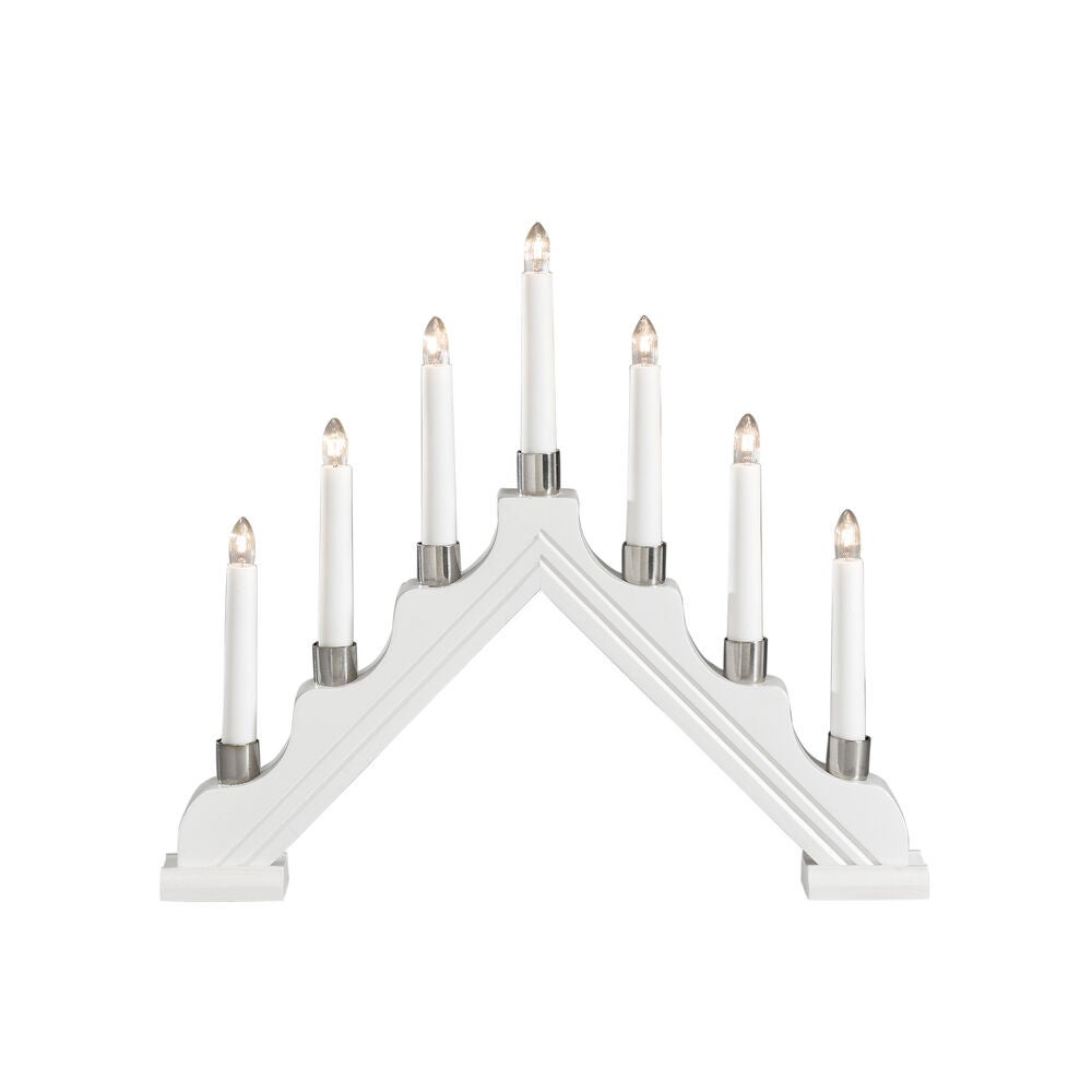 Candlestick wood white 7 bulbs