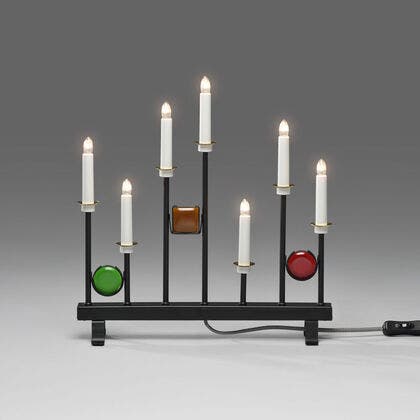 7 Bulb Metal Candlestick Black
