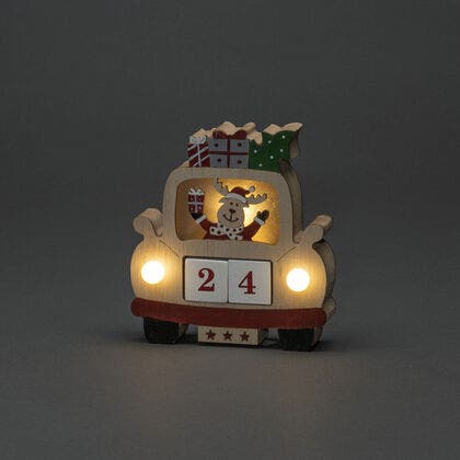 LED Holzsilhouette Auto & Elch