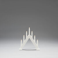 Elljusstake 7 ljus trä vit