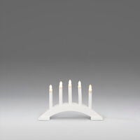 Elljusstake 5 ljus trä vit