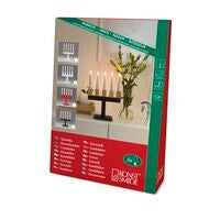 Elljusstake 5 lj trä röd