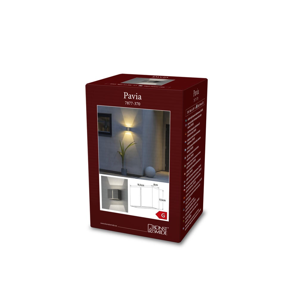 Pavia Wall Light Dk Grey LED