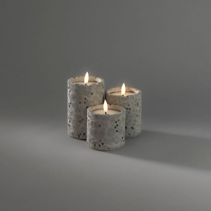 B/O cement candle light LED