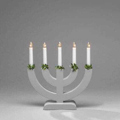 5 Bulb Candlestick Grey