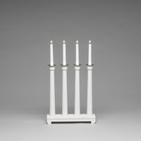 Candlestick wood 4 bulbs white