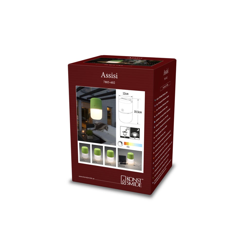 Assisi solcell/USB LED grön