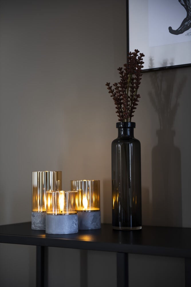 LED Kerzen im Glas, batterieb.