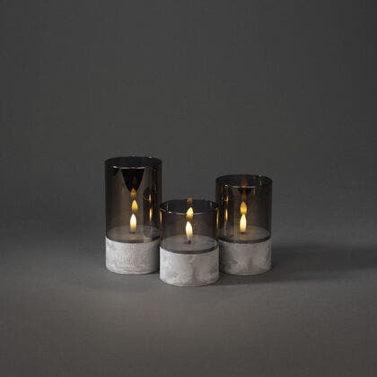 Ljus med glasdekoration LED