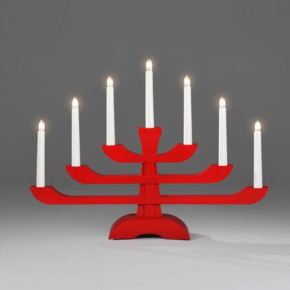 7 Bulb Wooden Candlestick