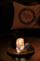 B/O Wax Candle, with Stars LED