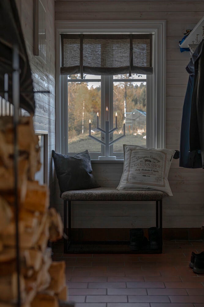 Holzleuchter Holz 5 Lampen Grü