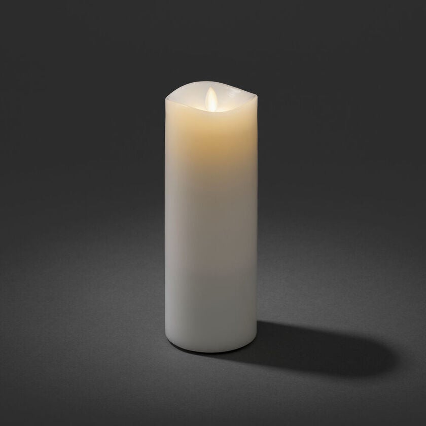 LED Echtwachskerze, weiss,