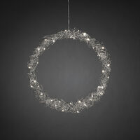 LED Metallkranz, silberf.,45cm
