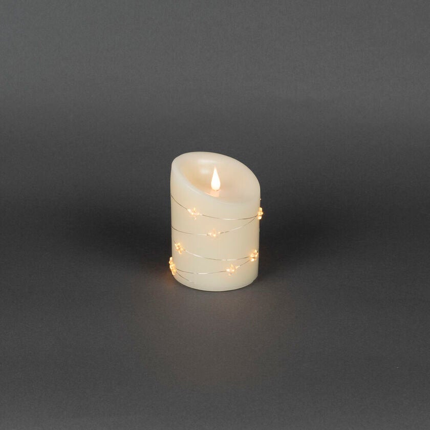 LED Wachskerze mit Sternen