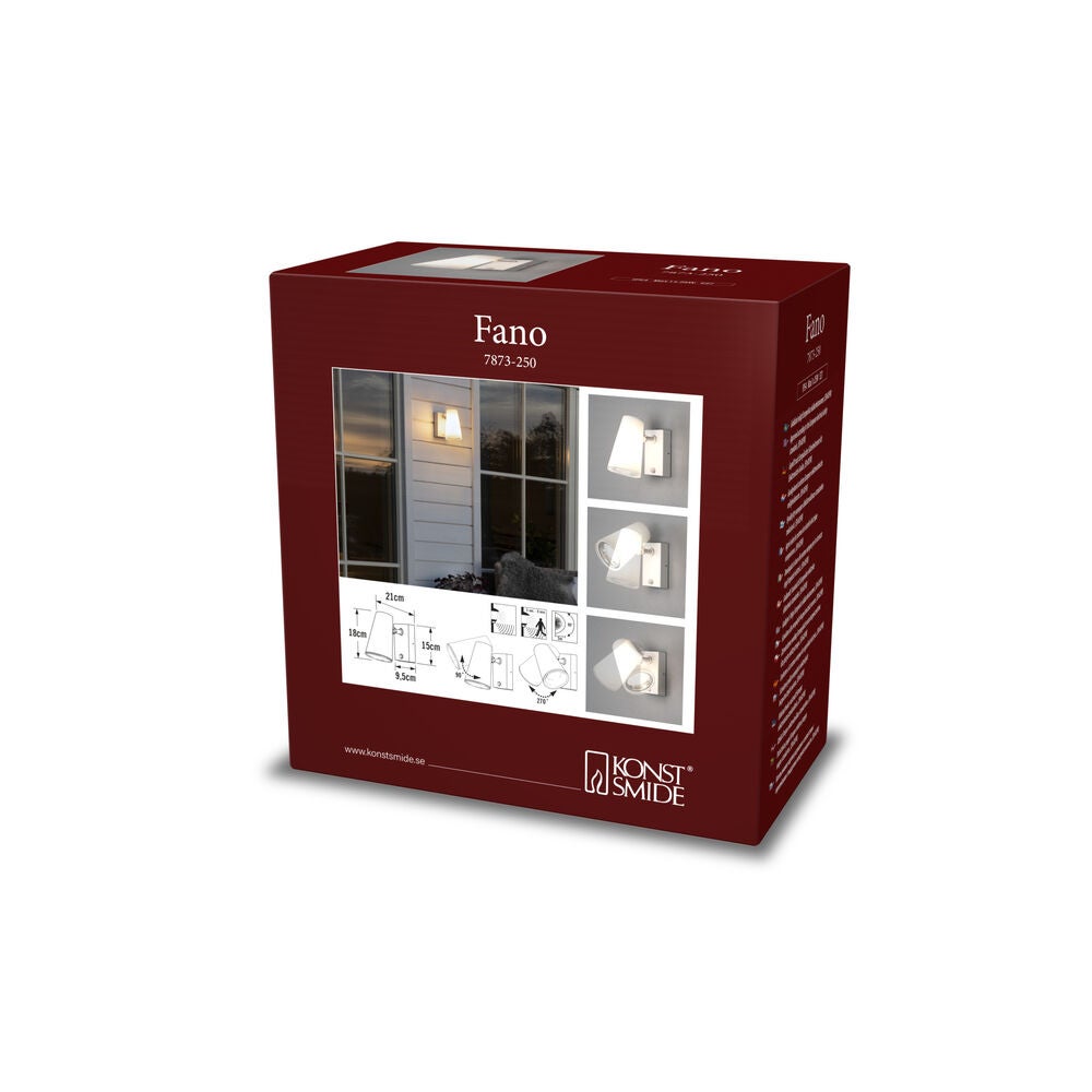 Fano vägglykta E27 vit 