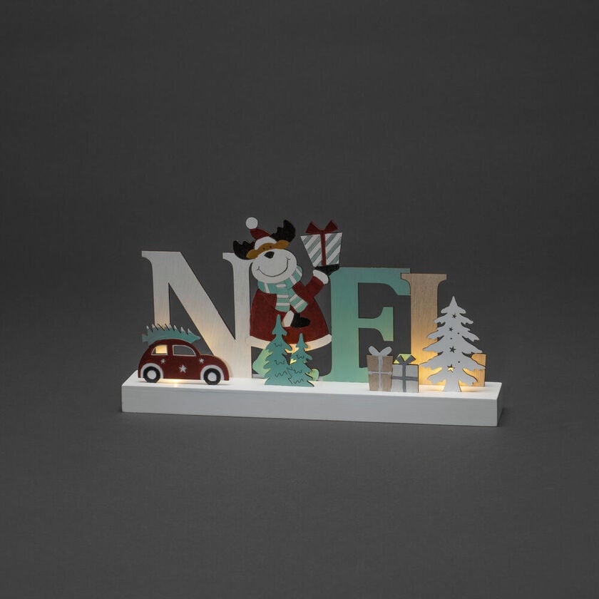 LED Holzsilhouette Noel, B/O