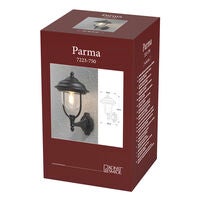 Parma vägglykta upp E27 svart
