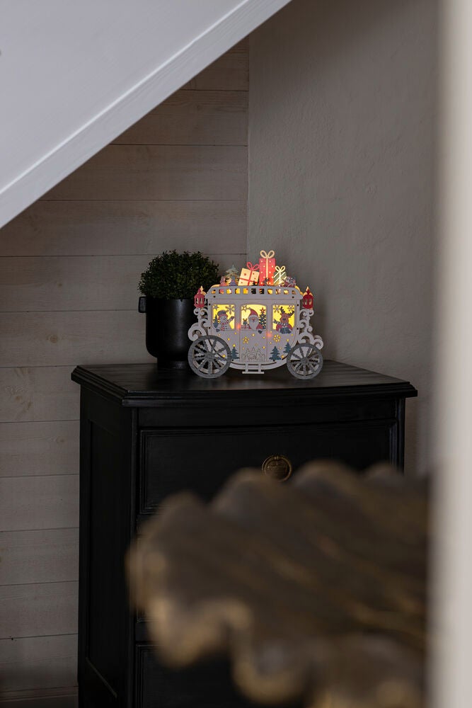 Santa-Kutsche LED, B/O & Usb