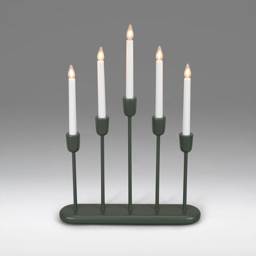 Candlestick Wood/Metal 5 LED