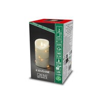 Vaxljus 7,5x13,5cm LED gr.vitt