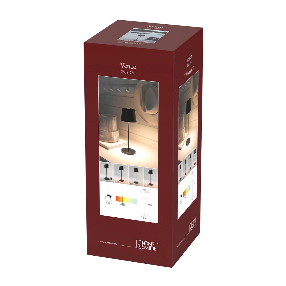 Vence bordslampa Svart USB